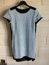 Sublime Robe Maje Tweed De Coton Blanc Crème Menthe Vert D’eau Noir T S 1 36