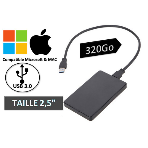 Mini disque dur externe 320go - disque,