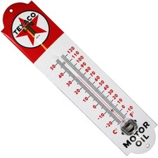 Thermomètre émaillé bombé hauteur 30cm :  TEXACO