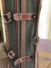 valise pilote toile et cuir vintage 