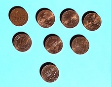 Lot de 7 Pièces de 10 Francs commémoratives 1982 à 1988 plus 1 pièce Mathieu