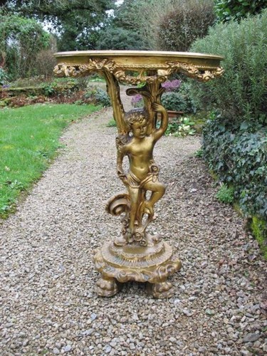 Vintage cherub carved gilt - a,