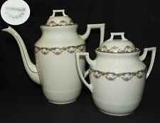 Porcelaine de LIMOGES France VIGNAUD : Cafetière & Sucrier (très bon état)