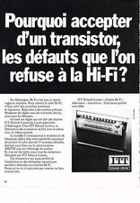 PUBLICITE ADVERTISING  1972   ITT SCHAUB-LORENZ   transistor