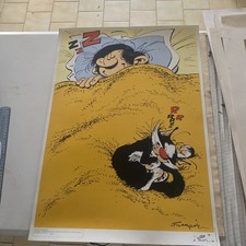 Affiche numérotée Franquin – Gaston dans La Sieste Féline (n°1453 /3000)