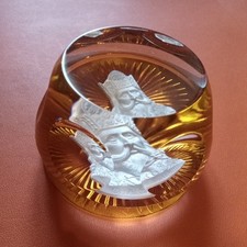 Presse Papier Cristal Baccarat Charlemagne Collection Médaillier Franklin 1976