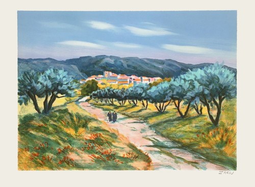 Zarou lithographie signé - zarou,