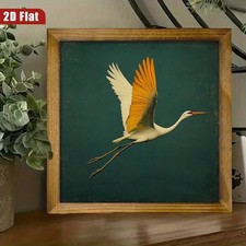 Flying Crane Wooden Plaque