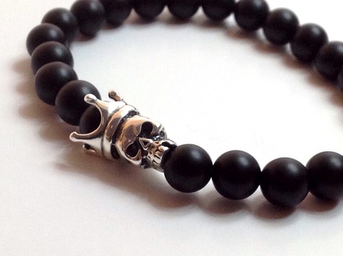 Bracelet homme crâne motard