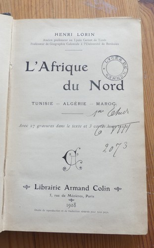 Livre scolaire 1908