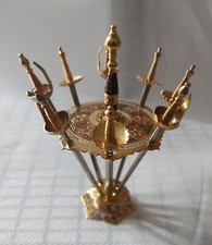 8 Piques à olive Cocktail Apéritif Epées damassée Or de Tolède Toledo