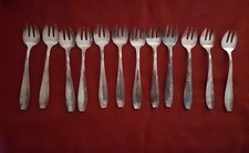 12 fourchettes à Huitres métal argenté Apollo modèle Filet Art Déco