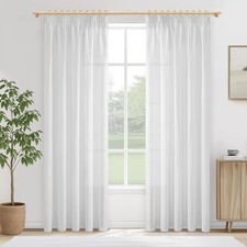 Rideau Voilage Blanc Effet Lin