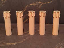 (5 pièces) COQUE COUVRE PORTE-AMPOULE, FAUSSE BOUGIE, H 80 mm, CARTON IVOIRE