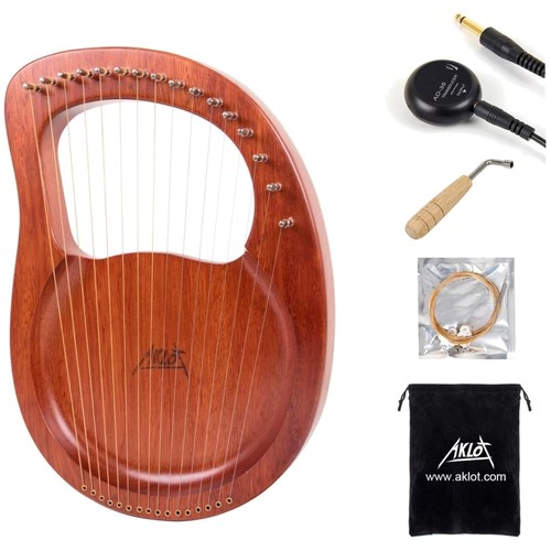 Mahogany lyre harp with - mahogany,