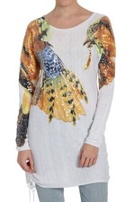 Morgan - Long Pull Blanc mi-saison à sequins multico XL 