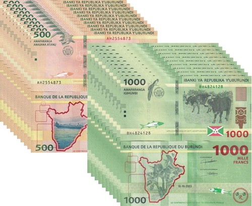 Burundi set unc 500 1000 - burundi, 2