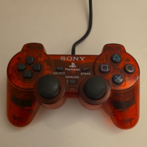 Manette ps2 crimson red - ps2, clear