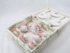 Dinette de poupée service à café en porcelaine en coffret bois 45 x 33 x 13 cm