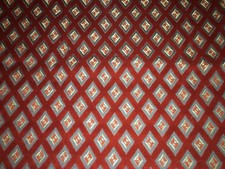 Tissu  velours ameublement fond rouge  larg 140 cm x H 37 cm, réf M902