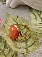  Bague Ancienne Corail Or