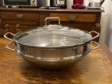 WMF Macao Wok Ensemble 4 pièces 36 cm, Base universelle TransTherm, Inox Cromarg