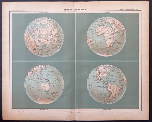 Sphère terrestre aïtoff - sphère, d.