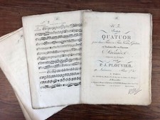 3x Partition Pierre Joseph PLOUVIER 3 Quatuor Pour GUITARE part. Orchestre 1800
