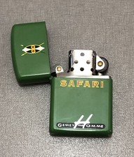 Briquet à Essence Safari Gemey Pour Homme en Acier Vert Très Bon Etat