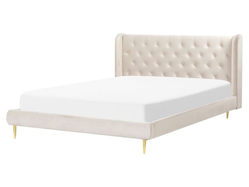 Lit double beige velours - double,