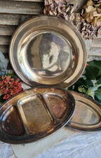 ENSEMBLE DE 3 PLATS METAL  ARGENTE GRAND HOTEL VIOLET CECIL HOTEL A.FRENAIS