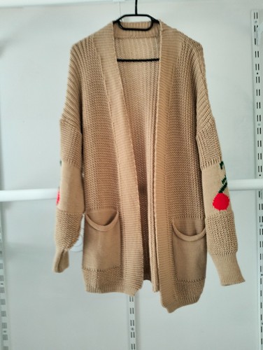 Long gilet couleur camel - camel, avec