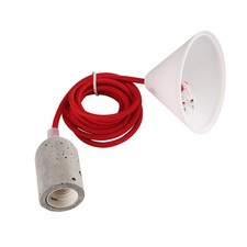 Design Set - Câble Textile Bordeaux Rouge Avec Version Béton E27 & Blanc