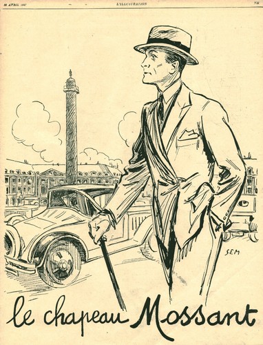 Publicité ancienne chapeau - le,