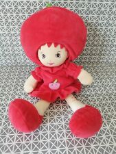 Peluche poupée style Charlotte aux fraises beige rouge 33 cm Decar2