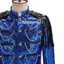 Hommes Brillant Sequin Hussard