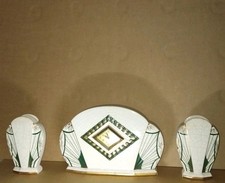 Faïence Craquelé Art Deco Montre Reveil Pendule #horlogerie #mécanique #heure#