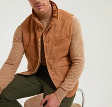 Gilet en daim marron de style