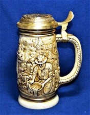 Stein bière couvert - en, or