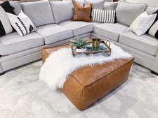 Genuine Leather Moroccan Pouf