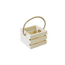 CAGETTE BOIS AVEC ANSE CORDON5.5X5.5X4CM NATURE
