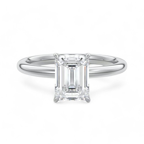 Bague diamant taille émeraude