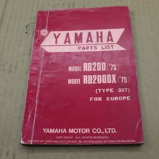 PARTS LIST YAMAHA RD 200 / DX type 397 1975-> CATALOGUE PIECES DETACHEES LISTING