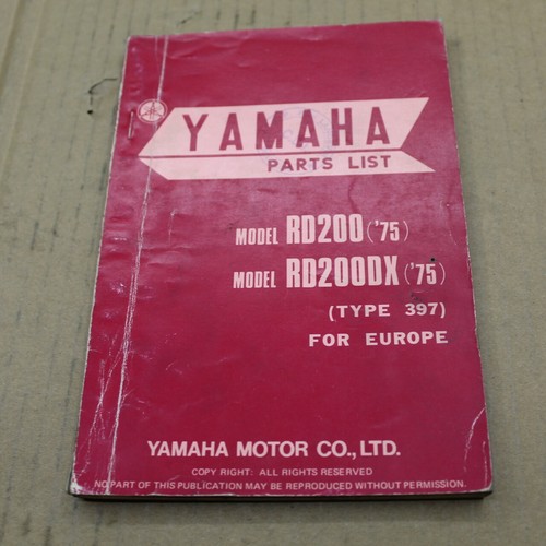 Parts list yamaha 200 - yamaha, rd