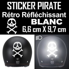 STICKER AUTOCOLLANT RETRO REFLECHISSANT CASQUE PIRATE ALBATOR CORSAIRE MOTO