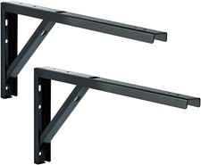 2 Console Fixation pour Étagère Regal Angle Noir Rayonnage Murale 300-400