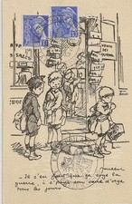 CARTE POSTALE MAXIMUM ILLUSTRATEUR POULBOT N° 36 LE SUCRE D'ORGE