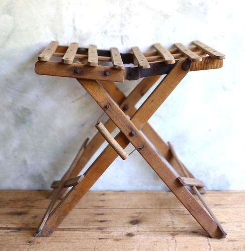 Folding antique camping stool - folding,