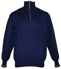 VÉRITABLE PULL COL CAMIONNEUR BLEU NEUF DE LA POSTE ITALIENNE (SpA) EN TAILLE L