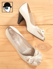 Escarpins à bout ouvert en cuir vintage années 70 « Peter Kaiser » - UK 3 1/2 - US 6 - EU 36